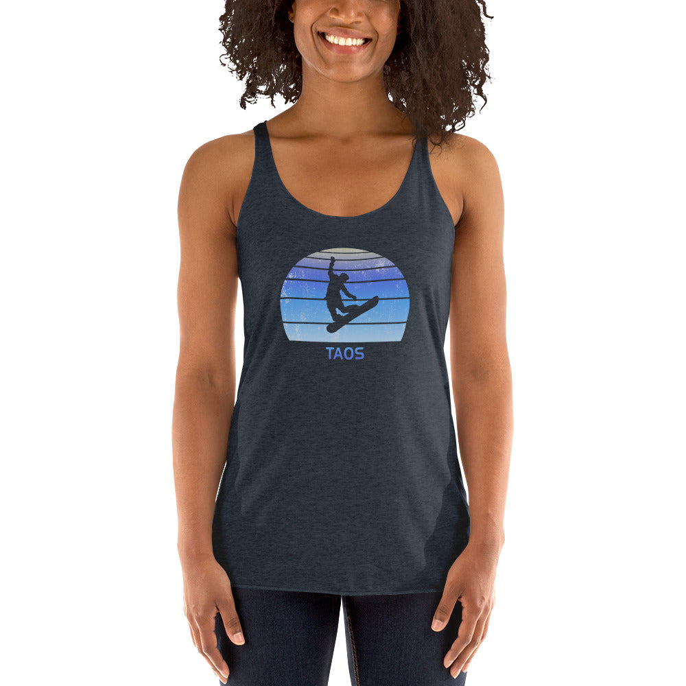 Retro Taos New Mexico Snowboarding Fan Women's Racerback Tank Top