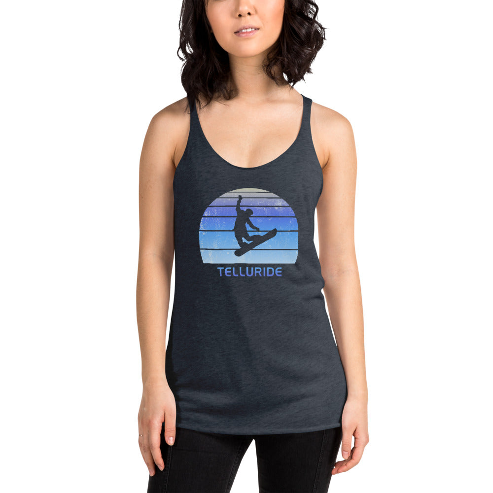 Retro Telluride Colorado Snowboarding Fan Women's Racerback Tank Top