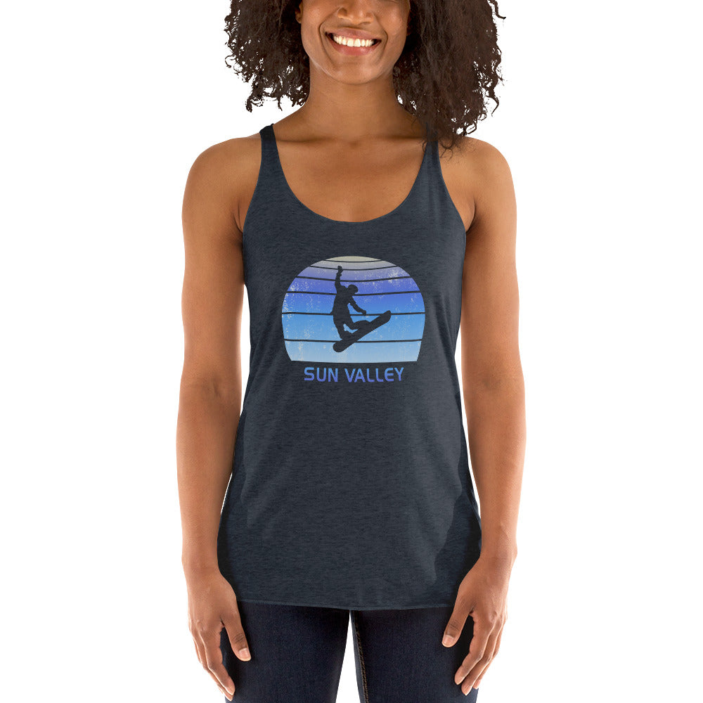 Retro Sun Valley Idaho Snowboarding Fan Women's Racerback Tank Top