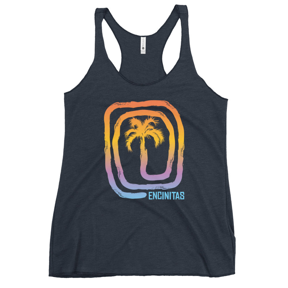 Cool Encinitas California Palm Tree Souvenir Vacation Women's Racerback Tank Top
