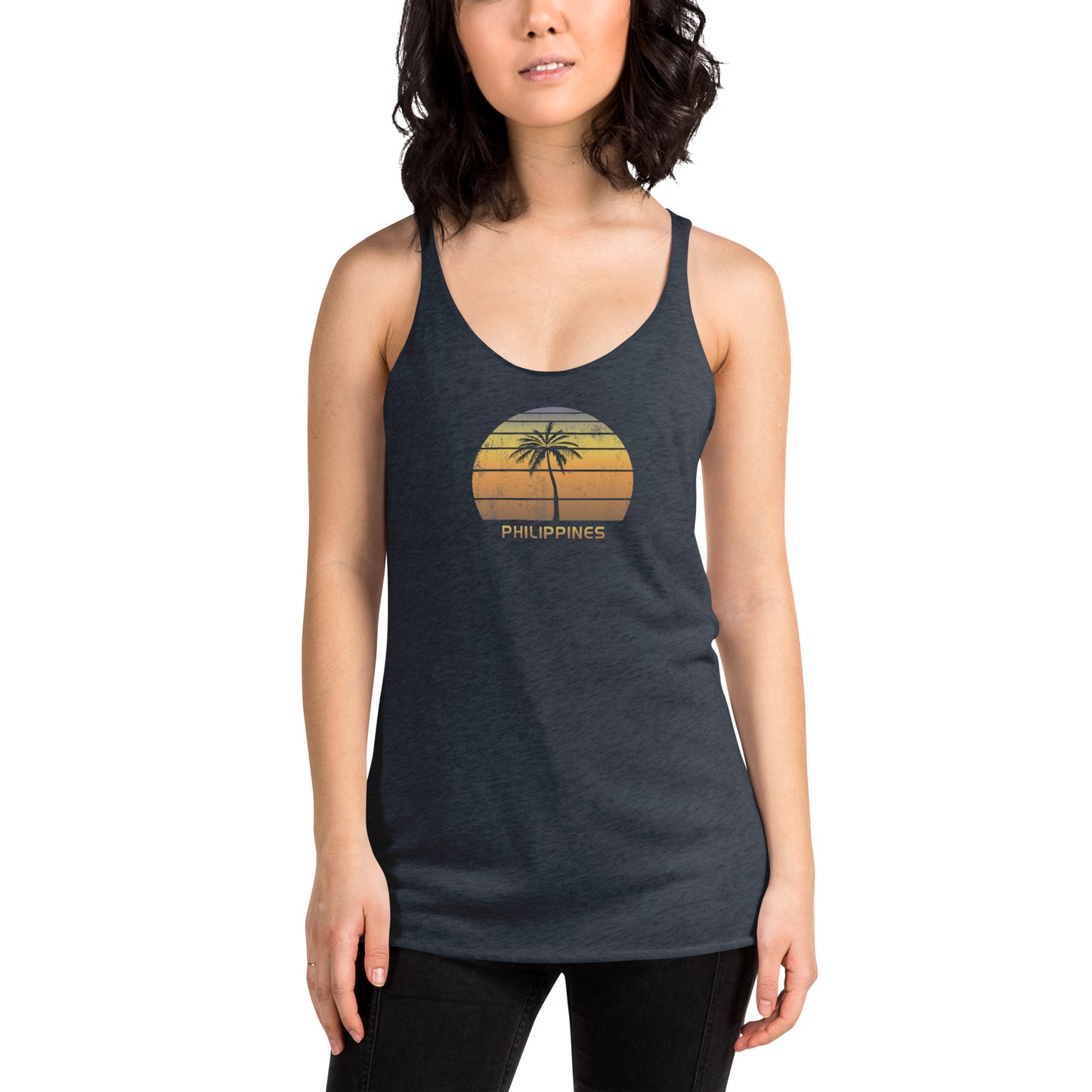 Vintage Philippines Women's Racerback Tank Top Sunset