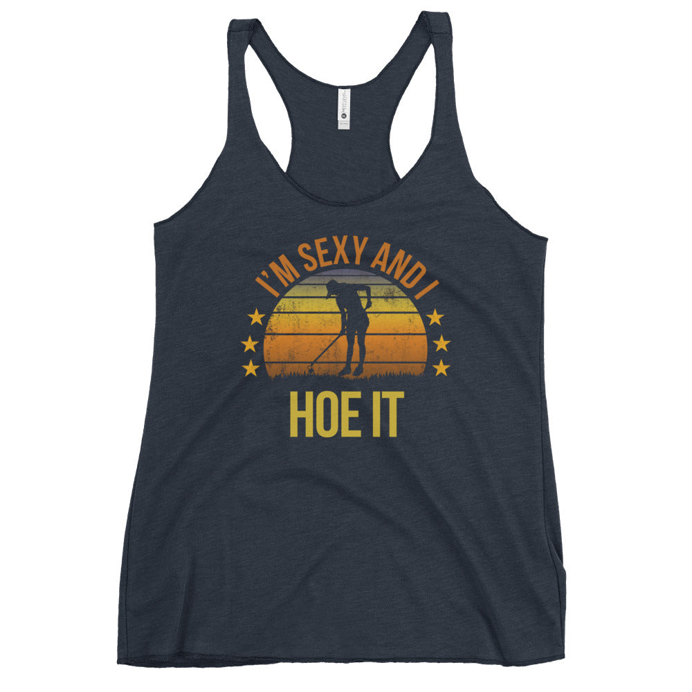 Funny Gardening Fan Gardener Quote Joke Sarcastic Women's Racerback Tank Top