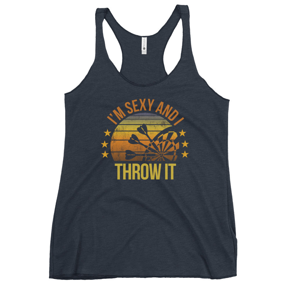 Funny Darts Fan Player Team Quote Joke Sarcastic Phrase Women's Racerback Tank Top