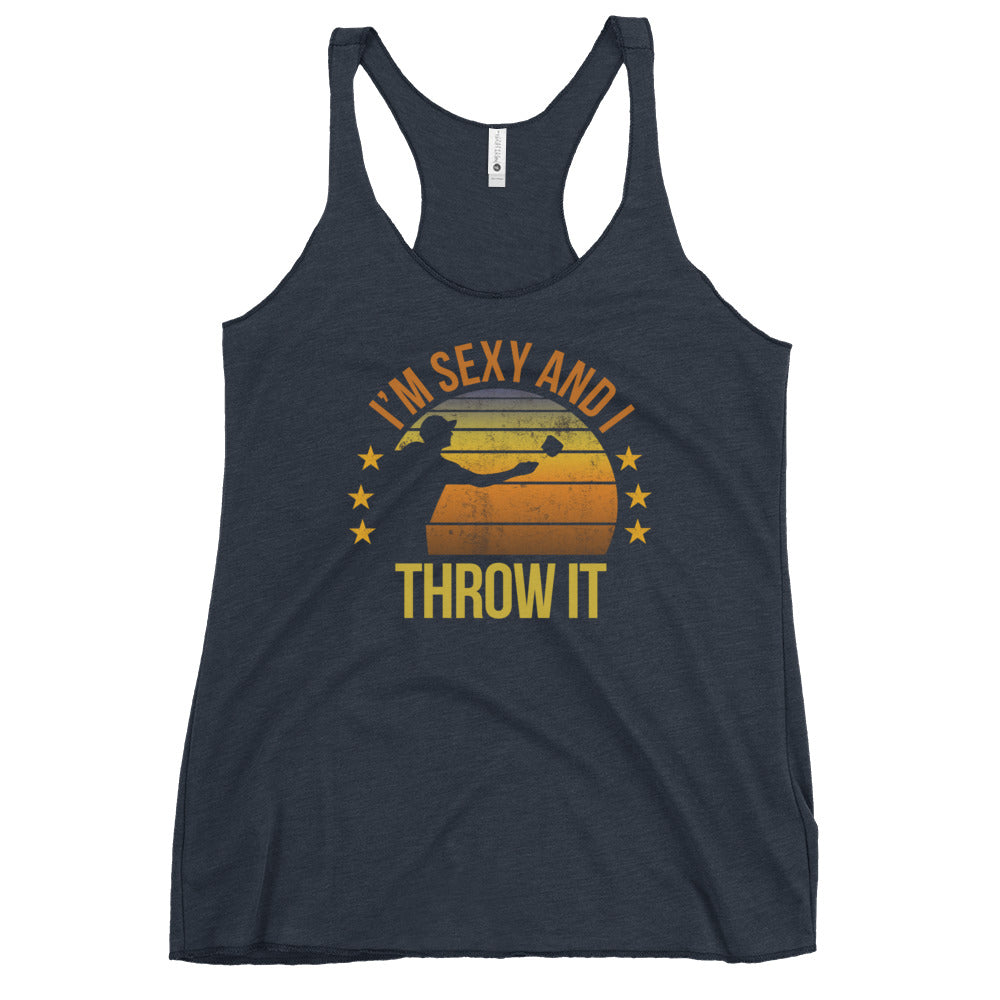 Funny Cornhole Fan Player Team Quote Joke Sarcastic Phrase Women's Racerback Tank Top