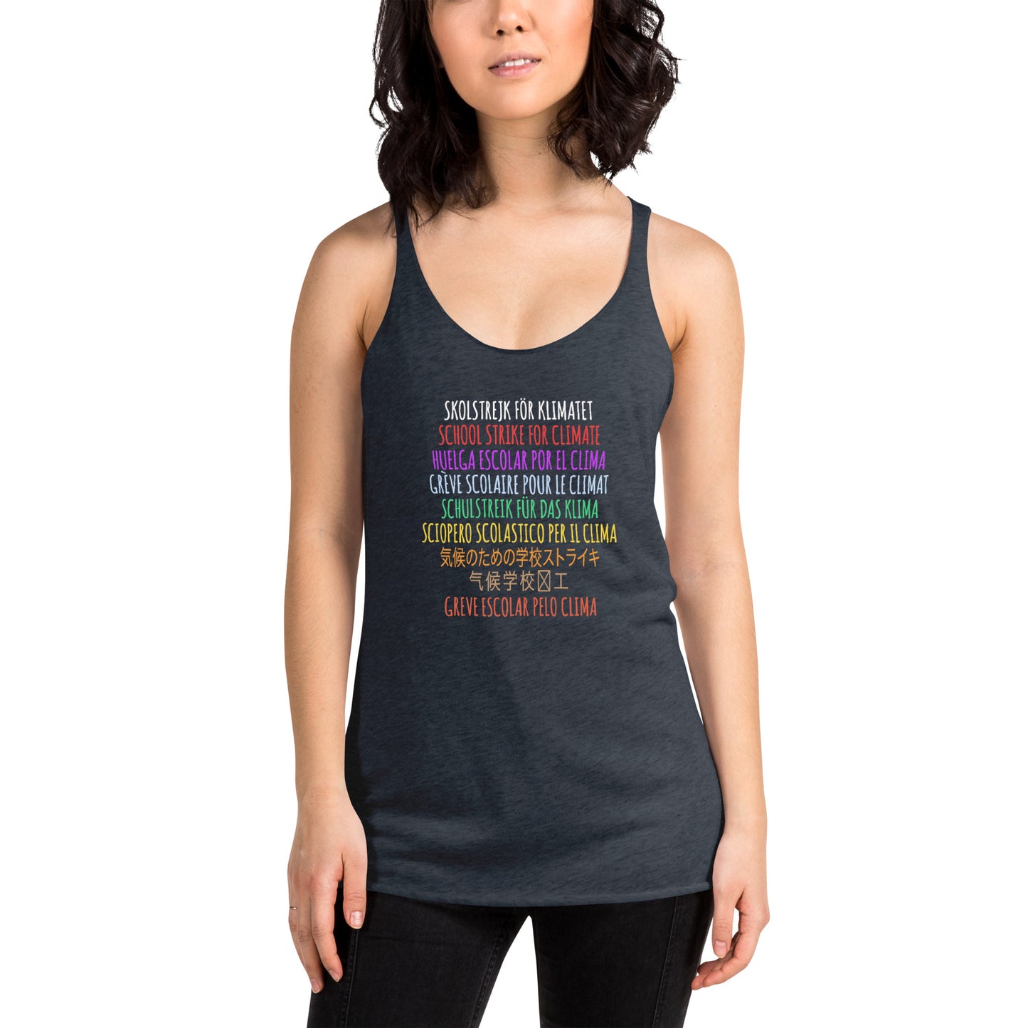 School Strike For Climate Awareness Environment Protest Women's Racerback Tank Top