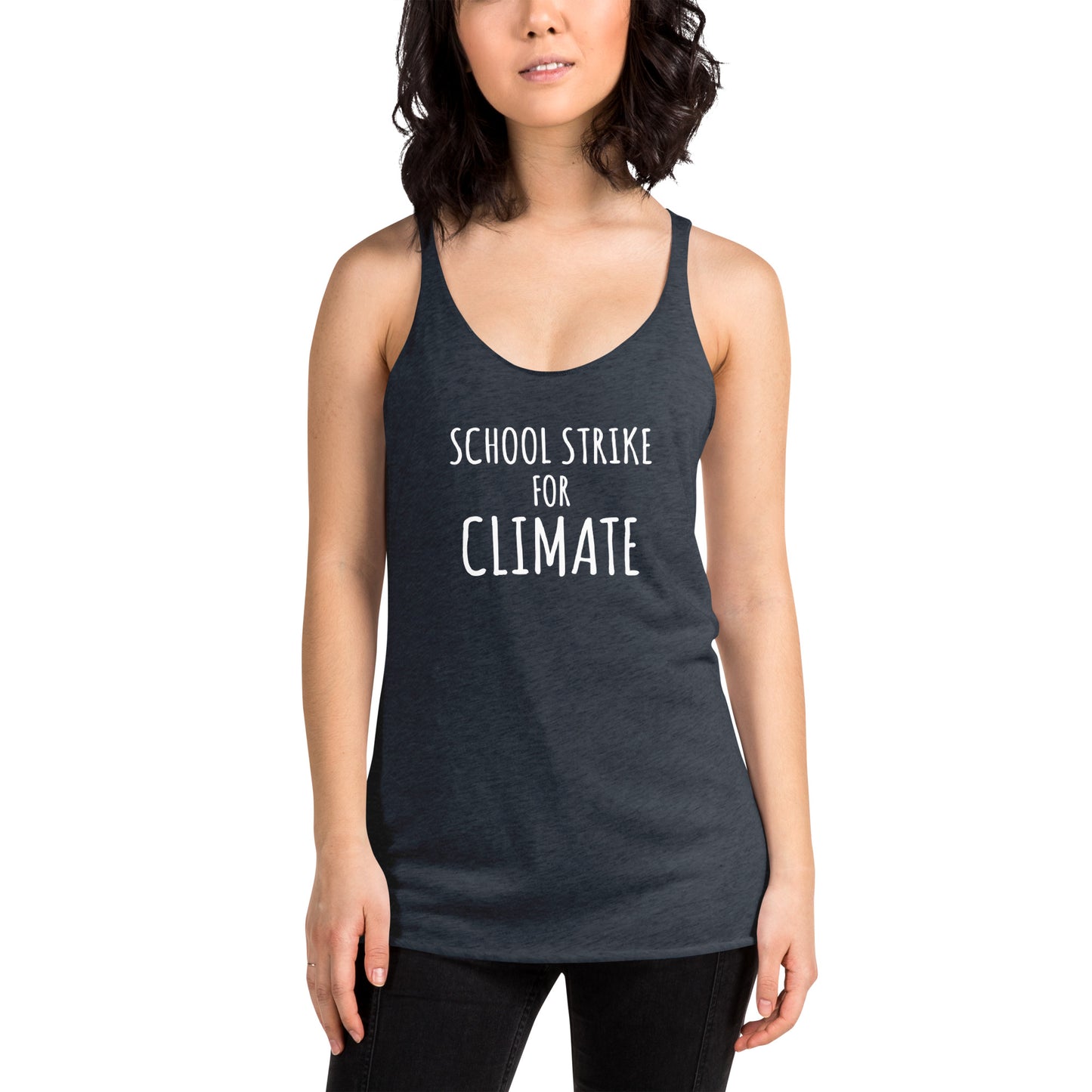 School Strike For Climate Change Movement Women's Racerback Tank Top