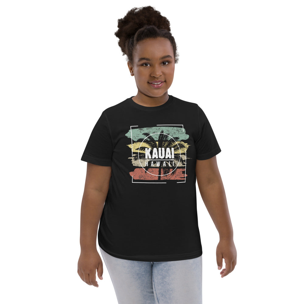 Cool Kauai Hawaii Beach Palm Tree Vacation Souvenir Youth Jersey T-Shirt