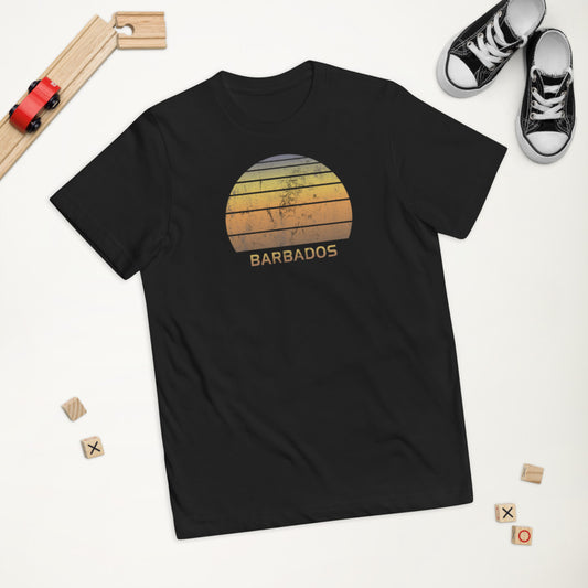 Retro Barbados Beach Vacation Souvenir Youth Jersey T-Shirt