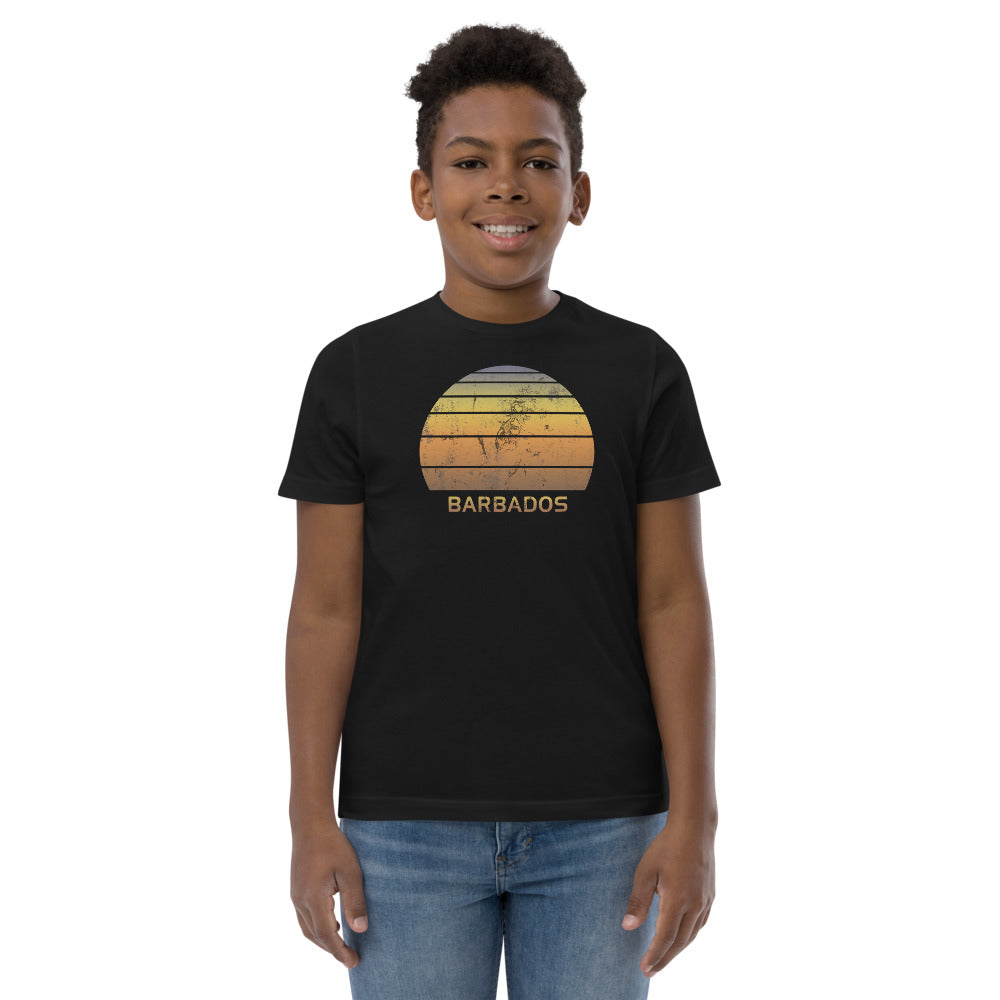 Retro Barbados Beach Vacation Souvenir Youth Jersey T-Shirt