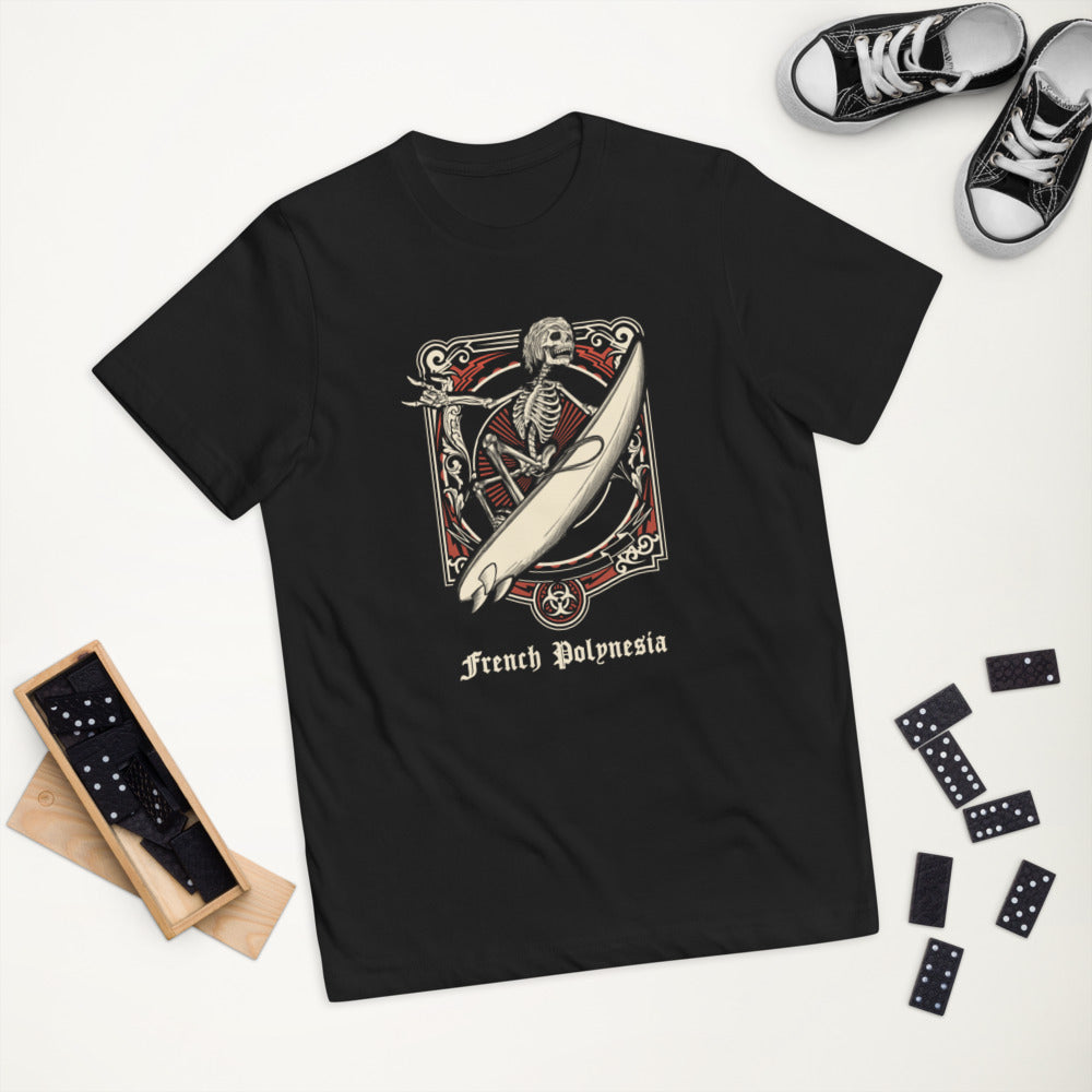 Cool French Polynesia Surfing Fan Surfer Youth Jersey T-Shirt