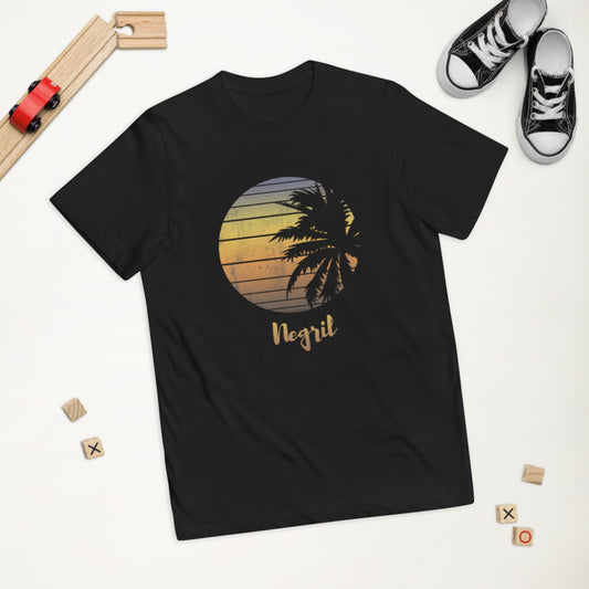 Retro Negril Jamaica Beach Palm Tree Vacation Souvenir Youth Jersey T-Shirt