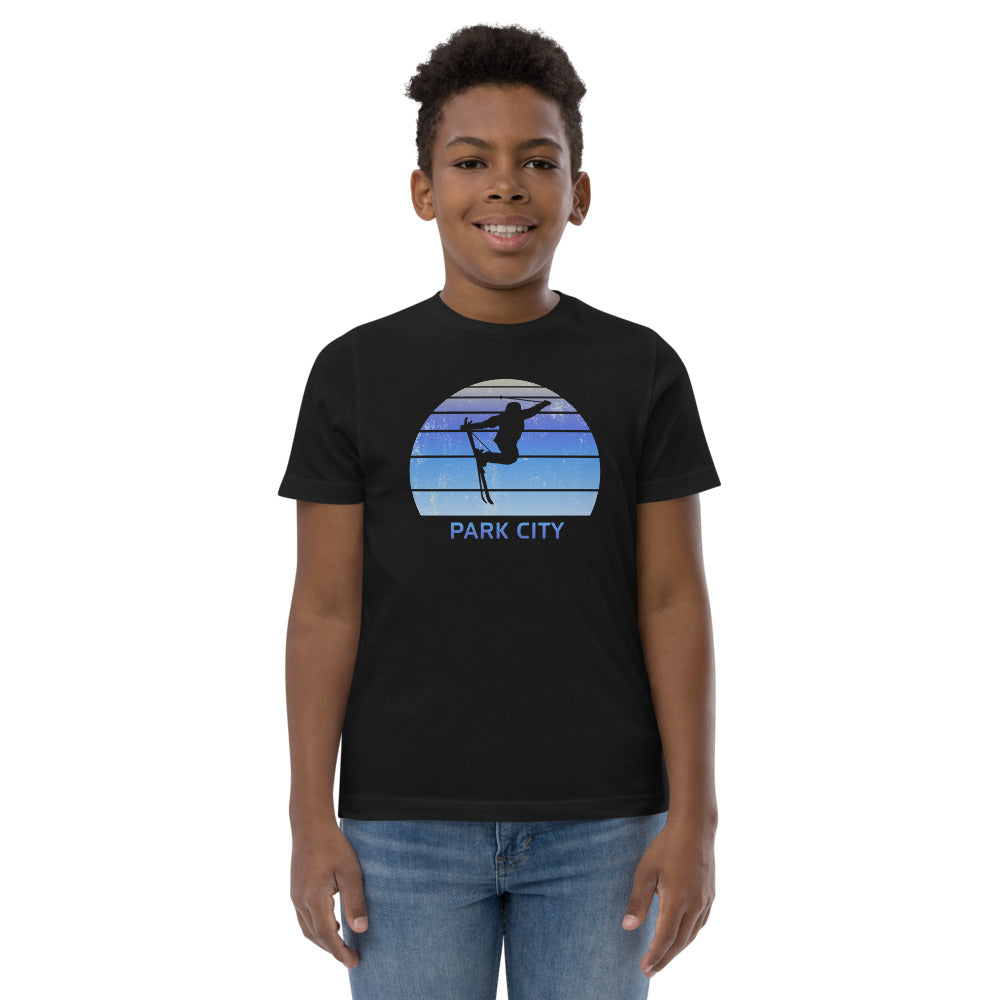 Retro Park City Utah Skiing Fan Youth Jersey T-Shirt