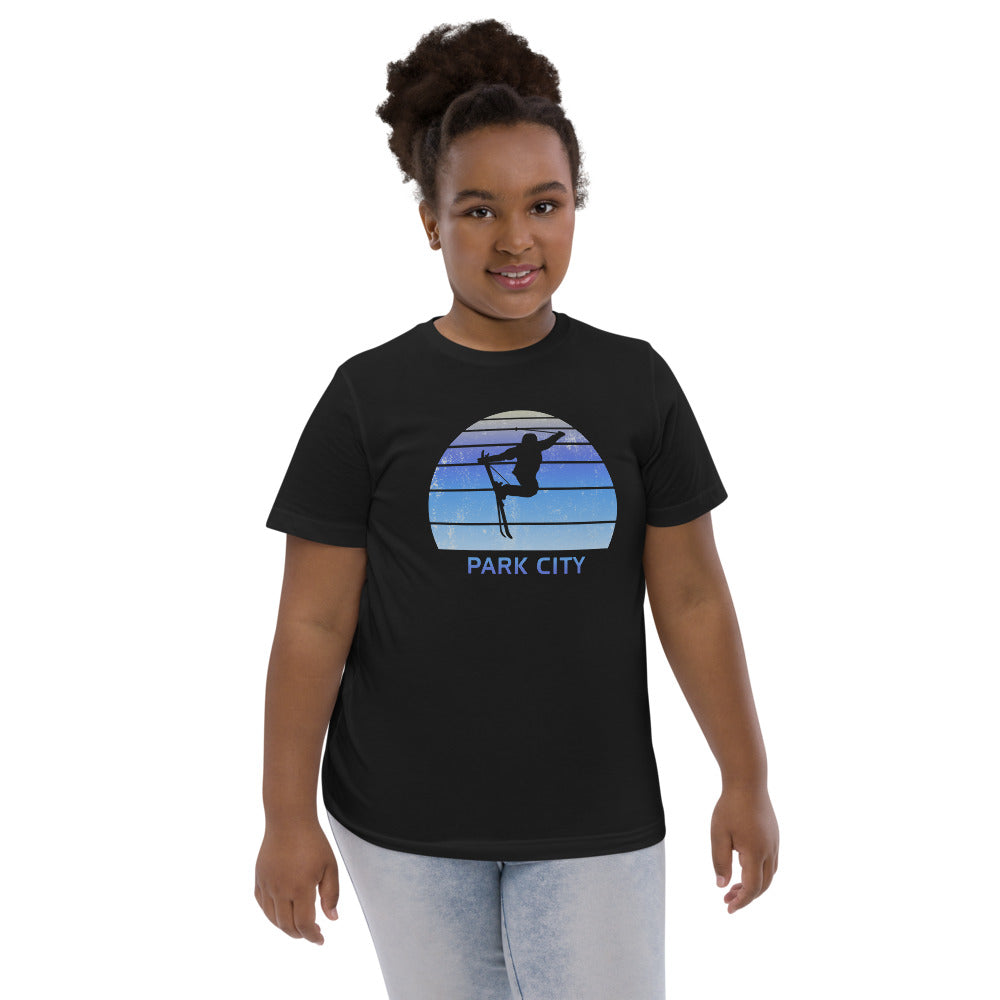 Retro Park City Utah Skiing Fan Youth Jersey T-Shirt