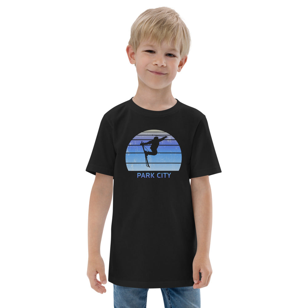 Retro Park City Utah Skiing Fan Youth Jersey T-Shirt