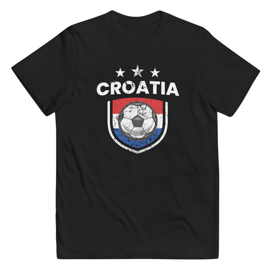 Retro Croatia Soccer Team Football Fan Country Croatian Flag Youth Jersey T-Shirt
