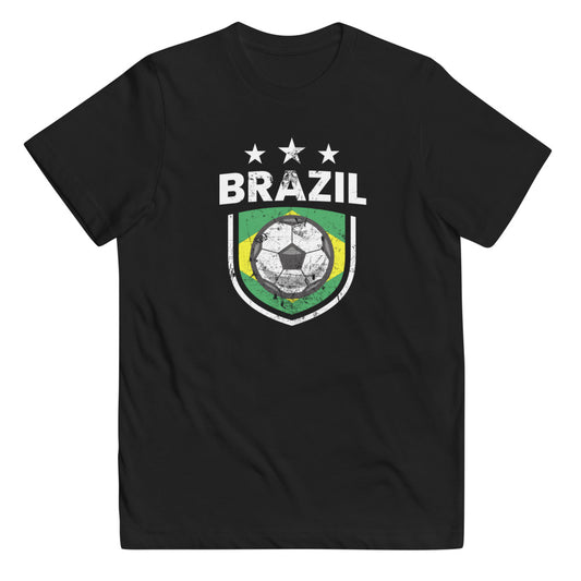 Retro Brazil Soccer Team Football Fan Country Brasil Brazilian Youth Jersey T-Shirt