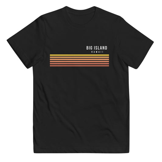 Retro Big Island Hawaii Vacation Stripes Youth Jersey T-Shirt