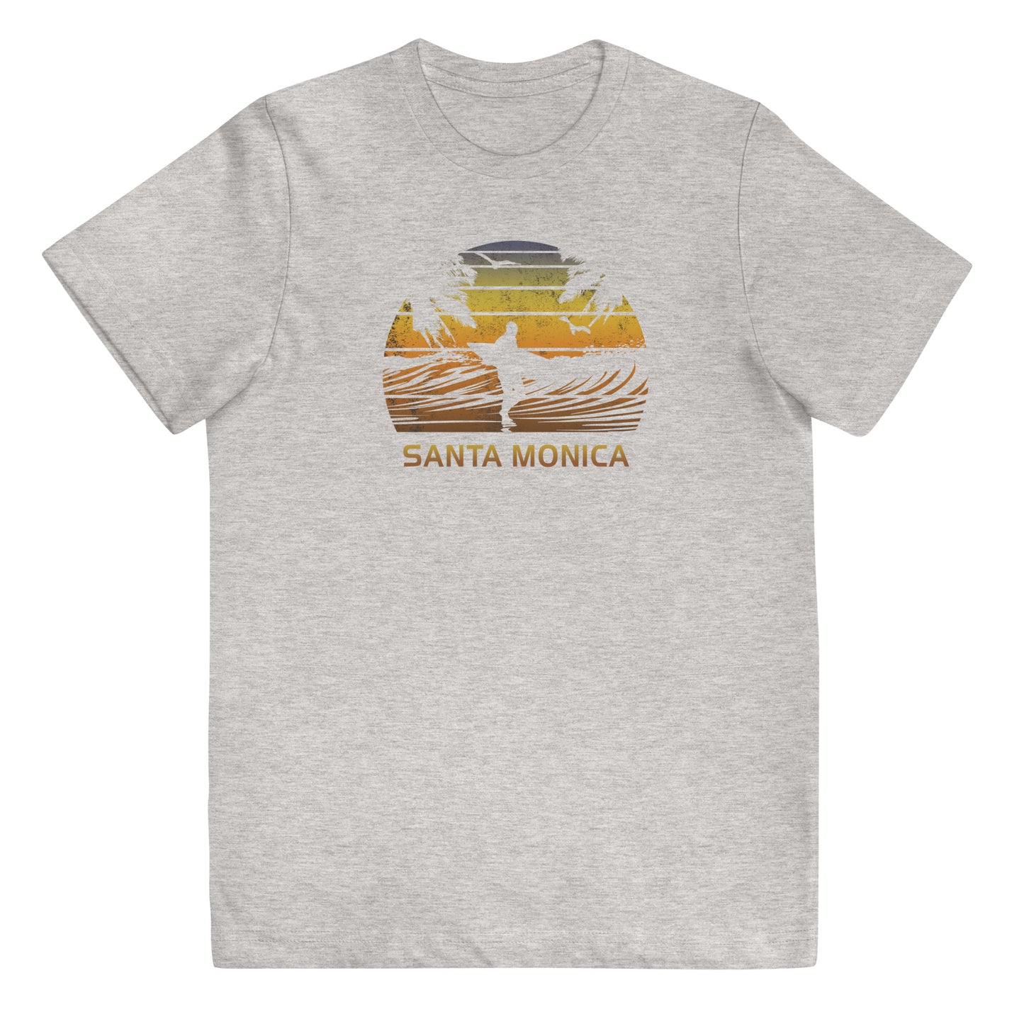 Retro Santa Monica California Surfing Fan Surfer Beach Sunset Souvenir Youth Jersey T-Shirt