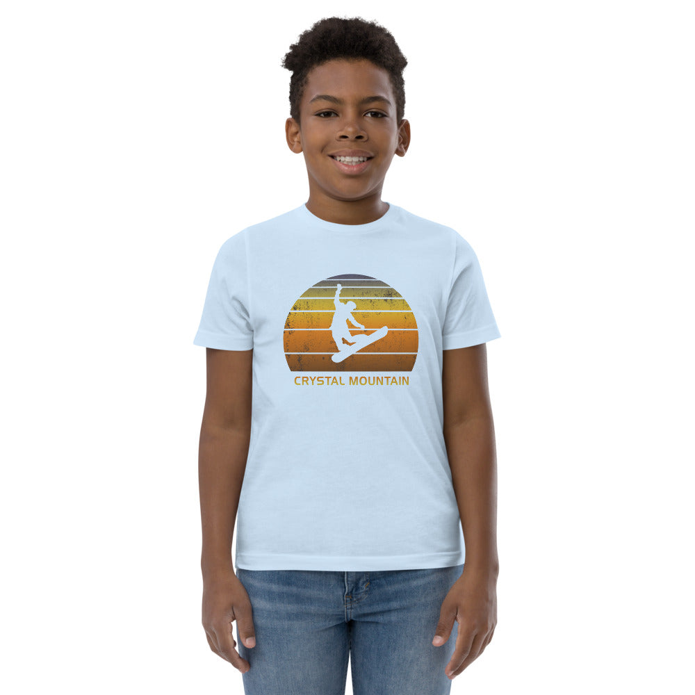 Retro Crystal Mountain Snowboarding Fan Youth Jersey T-Shirt