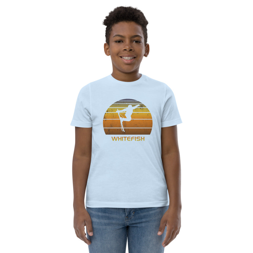 Cool Retro Whitefish Montana Skiing Ski Fan Youth Jersey T-Shirt