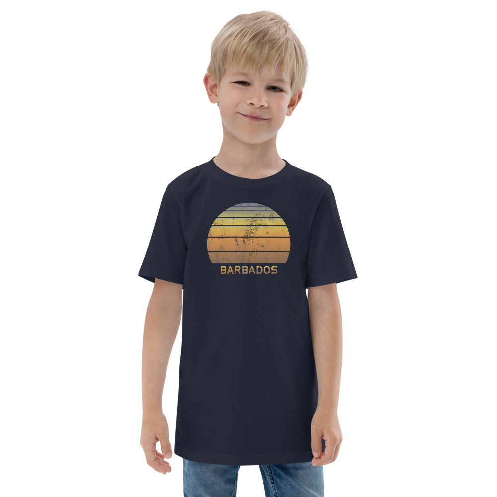 Retro Barbados Beach Vacation Souvenir Youth Jersey T-Shirt