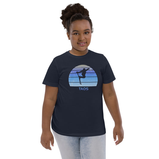 Retro Taos New Mexico Skiing Fan Youth Jersey T-Shirt