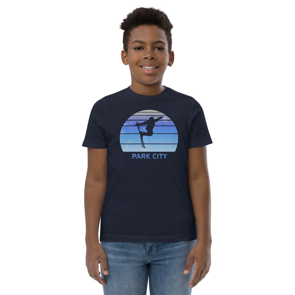 Retro Park City Utah Skiing Fan Youth Jersey T-Shirt