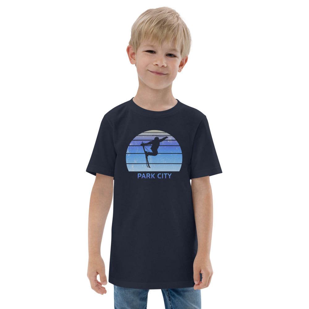 Retro Park City Utah Skiing Fan Youth Jersey T-Shirt