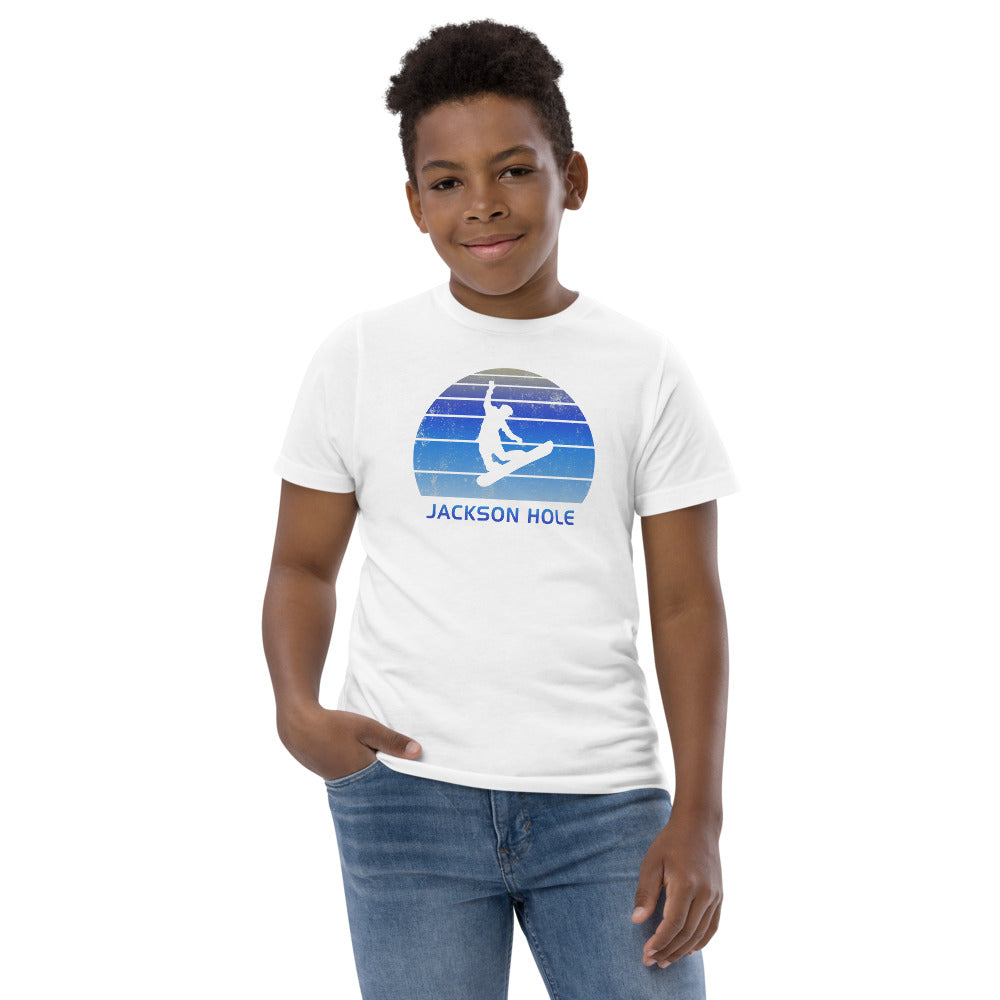 Retro Jackson Hole Wyoming Snowboarding Fan Youth Jersey T-Shirt