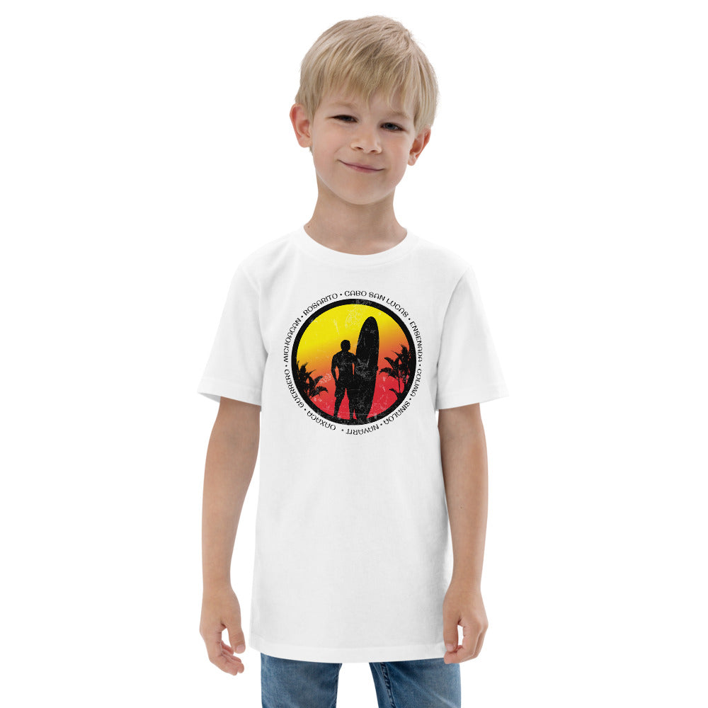 Cool Mexico Surf Fan Surfing Lover Beach Youth Jersey T-Shirt