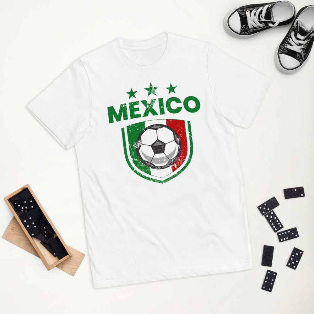 Retro Mexico Soccer Team Football Fan Country Mexican Flag Youth Jersey T-Shirt
