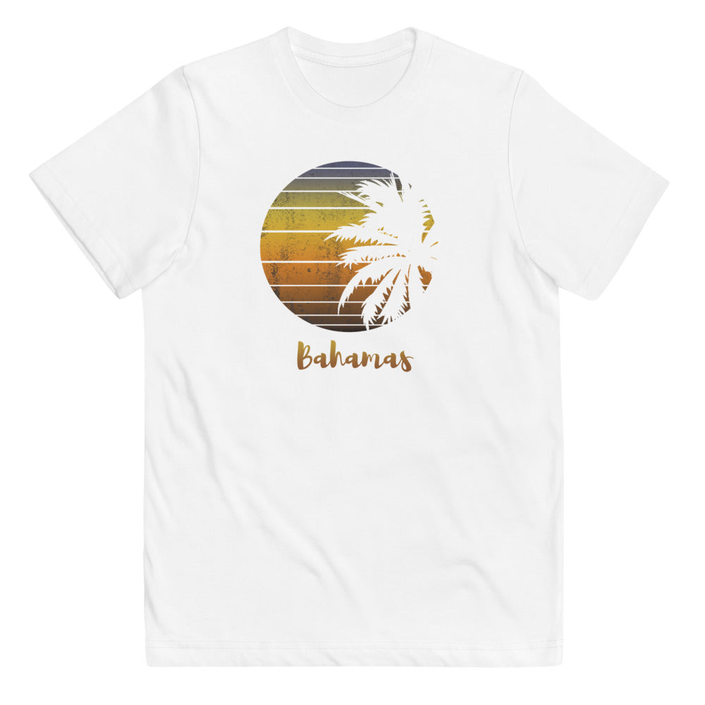 Retro Bahamas Beach Palm Tree Vacation Souvenir Youth Jersey T-Shirt