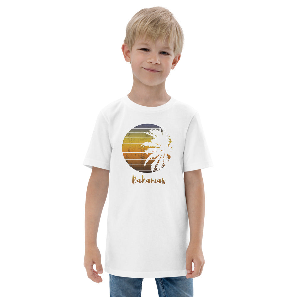 Retro Bahamas Beach Palm Tree Vacation Souvenir Youth Jersey T-Shirt