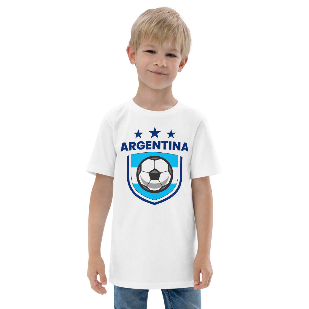 Retro Argentina Soccer Team Football Fan Country Argentinian Flag Youth Jersey T-Shirt