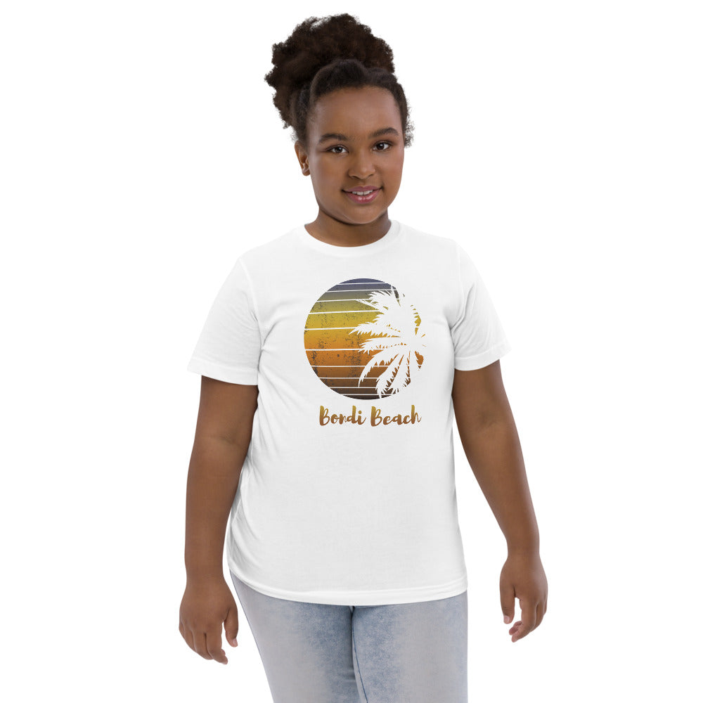 Retro Bondi Beach Australia Palm Tree Vacation Souvenir Youth Jersey T-Shirt