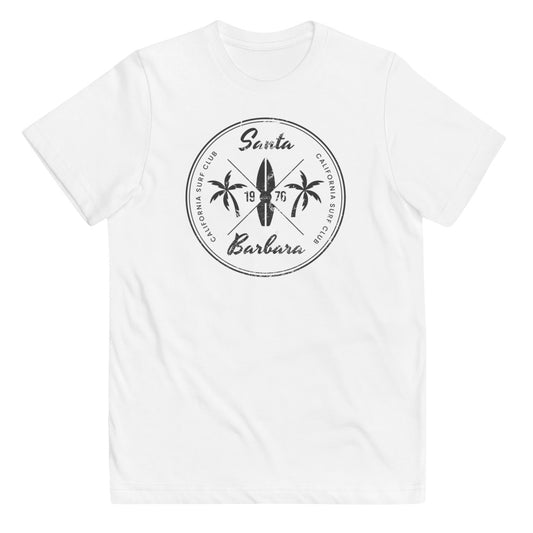 Retro Santa Barbara California Surfing Fan Beach Youth Jersey T-Shirt
