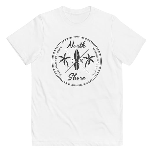 Retro North Shore Oahu Hawaii Surfing Fan Beach Youth Jersey T-Shirt