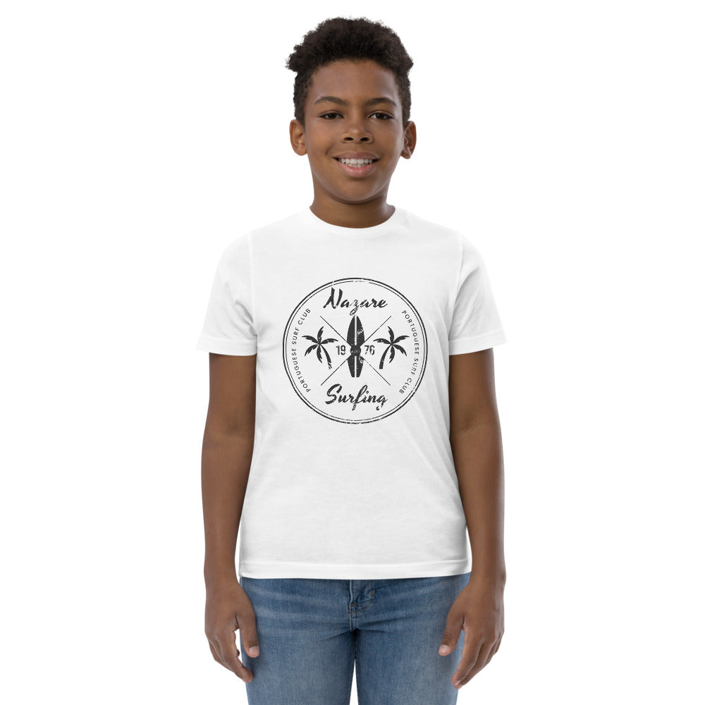 Retro Nazare Portugal Surfing Fan Beach Youth Jersey T-Shirt