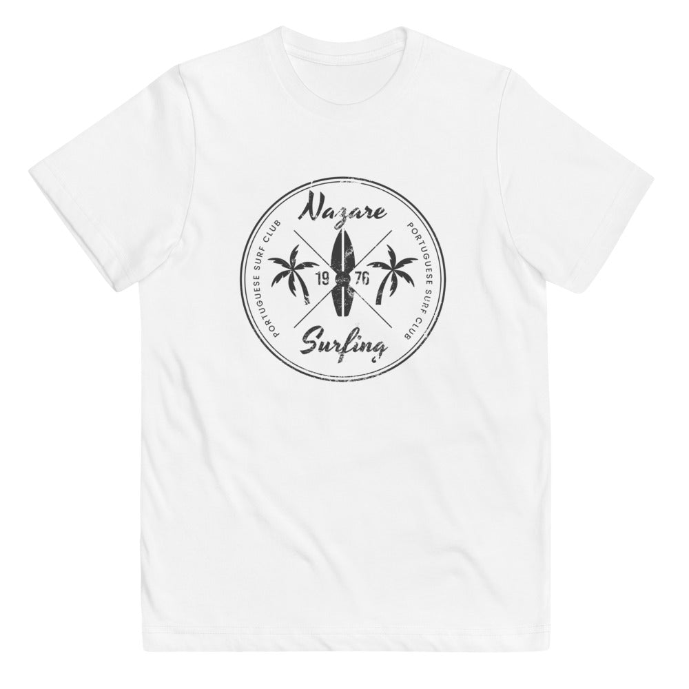 Retro Nazare Portugal Surfing Fan Beach Youth Jersey T-Shirt