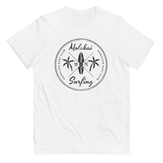 Retro Molokai Hawaii Surfing Fan Beach Youth Jersey T-Shirt