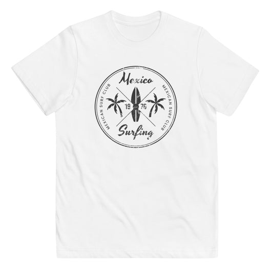 Retro Mexico Surfing Fan Beach Youth Jersey T-Shirt