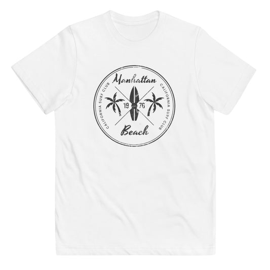 Retro Manhattan Beach California Surfing Fan Youth Jersey T-Shirt