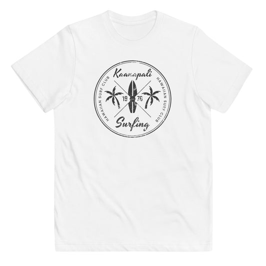 Retro Kaanapali Maui Hawaii Surfing Fan Beach Youth Jersey T-Shirt