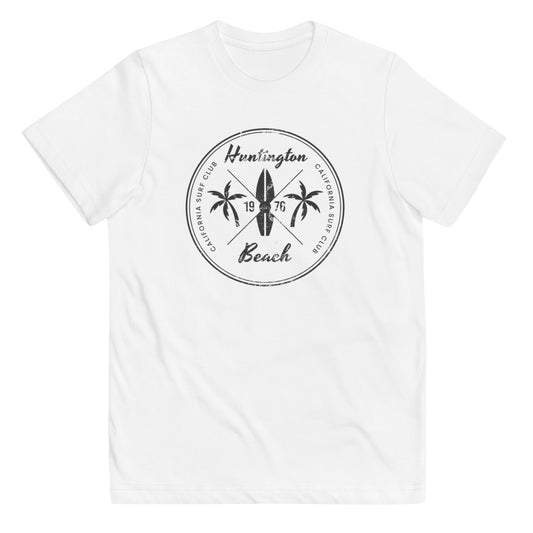 Retro Huntington Beach California Surfing Fan Youth Jersey T-Shirt