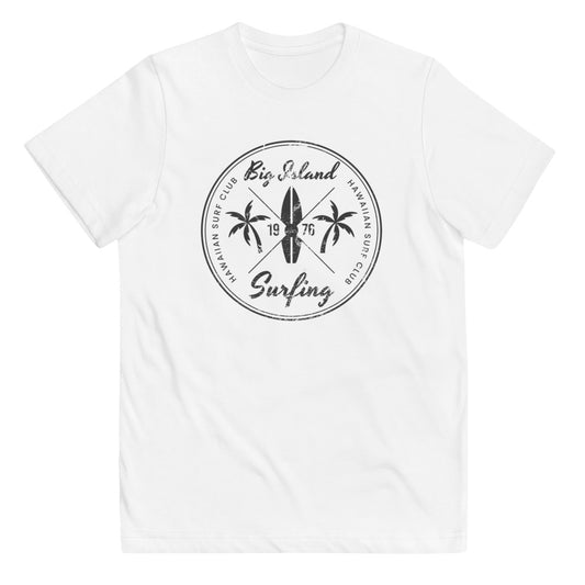 Retro Big Island Hawaii Surfing Fan Beach Youth Jersey T-Shirt