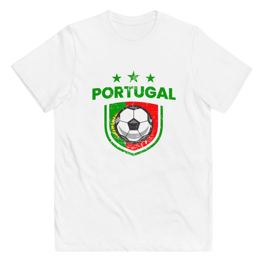 Retro Portugal Soccer Team Football Fan Country Portuguese Flag Youth Jersey T-Shirt