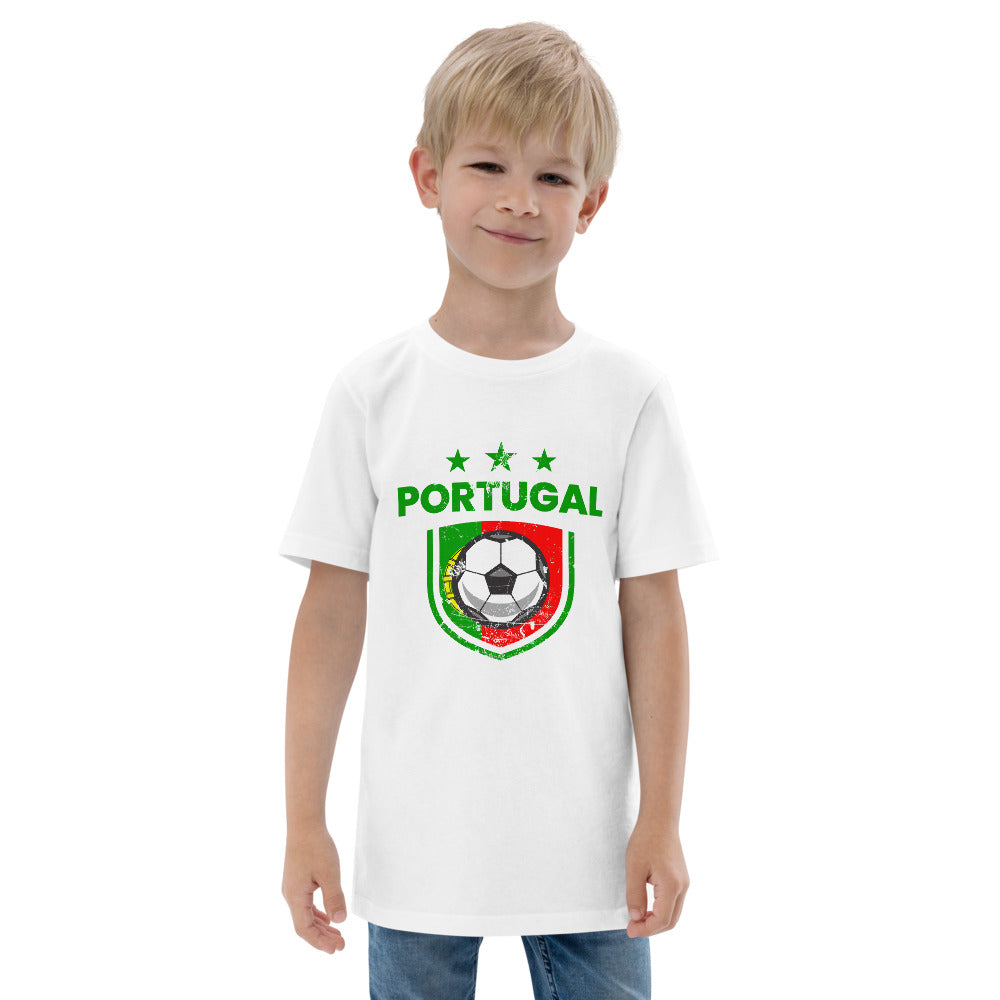 Retro Portugal Soccer Team Football Fan Country Portuguese Flag Youth Jersey T-Shirt