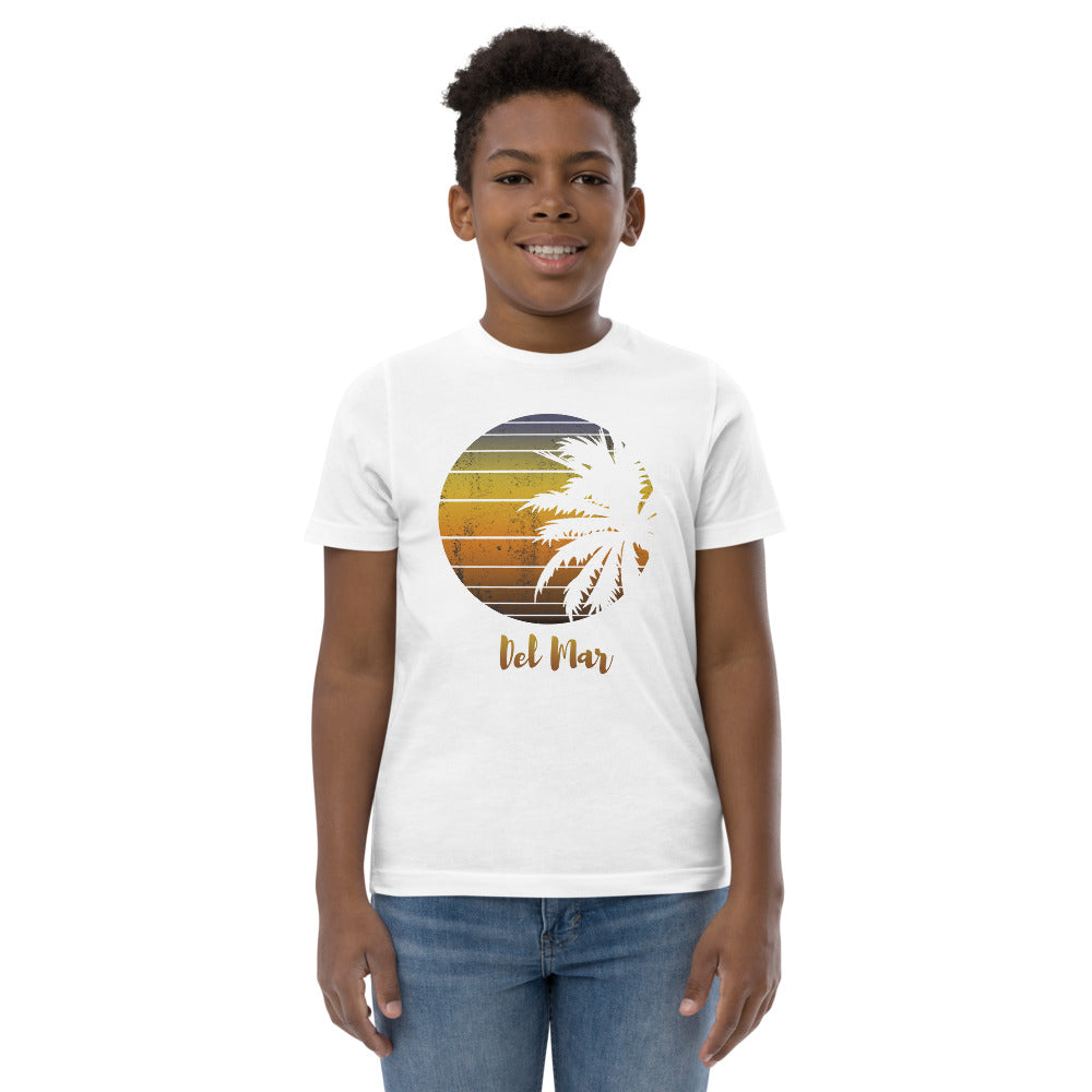 Retro Del Mar California Beach Vacation Souvenir Palm Tree Youth Jersey T-Shirt