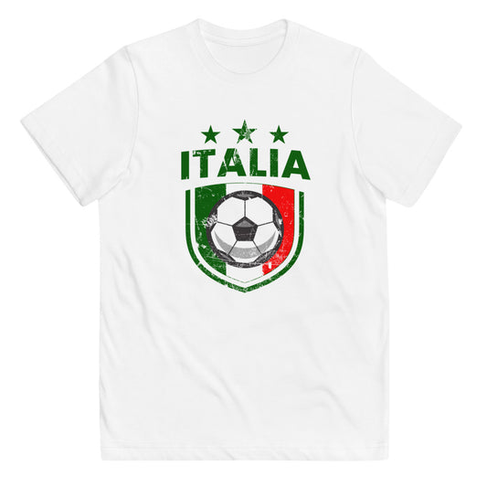 Retro Italy Soccer Team Football Fan Country Italian Italia Flag Youth Jersey T-Shirt