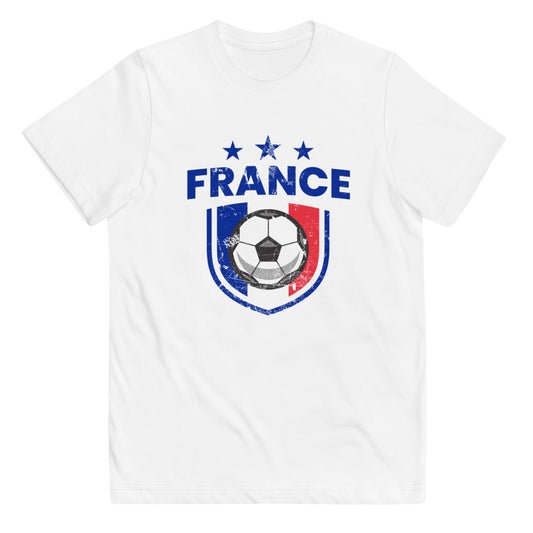 Retro France Soccer Team Football Fan Country French Flag Youth Jersey T-Shirt